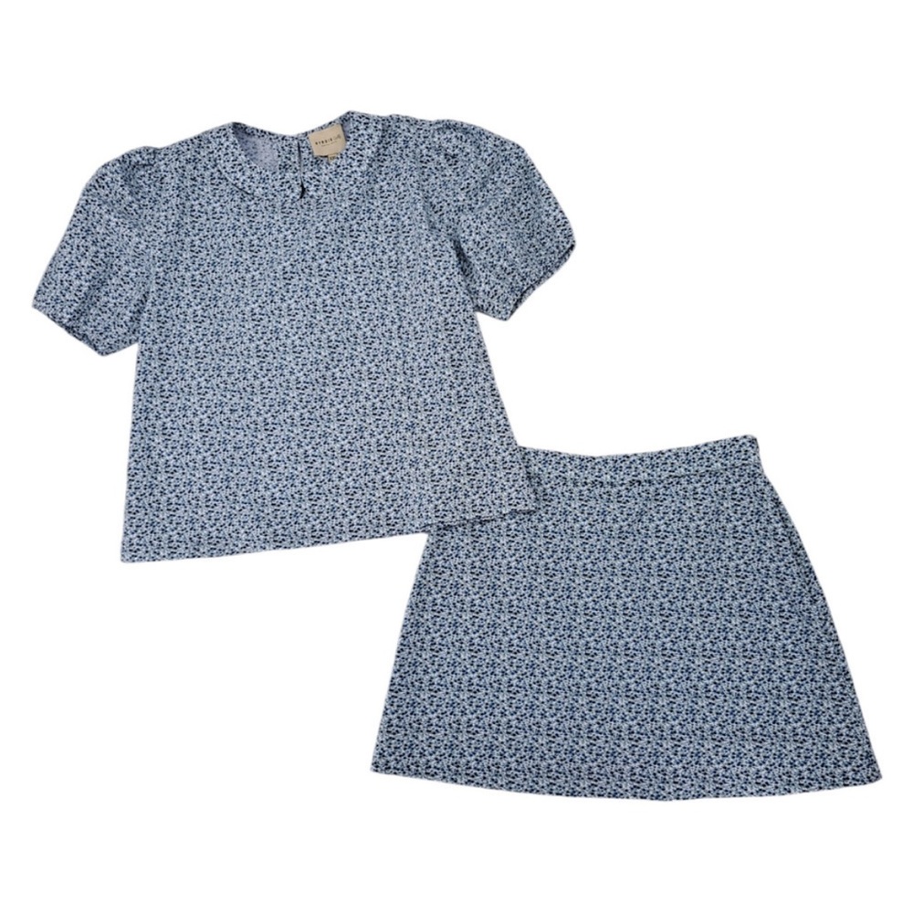 Byrdie Golf Social Wear Pamela Top Worth Skort Set Blue Ditsy Floral Women's XXL